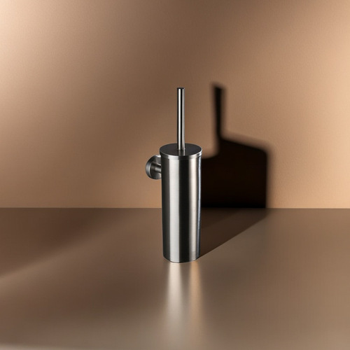 304 Stainless Steel Toilet Brush Holder Luxury Minimalist Design Wall-Mounted Silicone Toilet Brush with Lid for Cornerless Cleaning in Toilets and Bathrooms