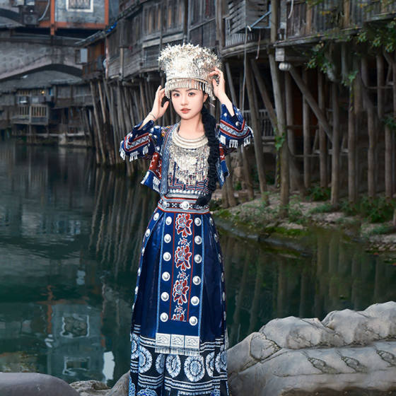Guizhou Miao Village Miao Nationality Costume Female Yunnan Dong Nationality Yao Nationality Minority Costume Tujia Nationality Dance Performance Costume