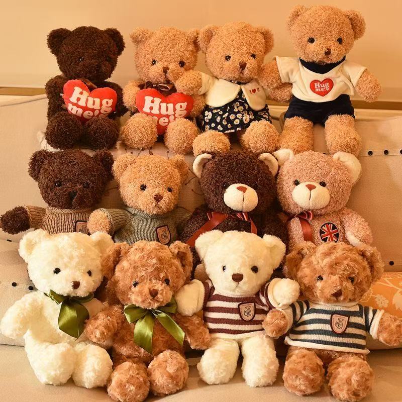 Teddy Bear Plush Toy Doll Event Gift Sweatshirt Sweater Hug Bear Doll Cross-Border Toy Printed Logo