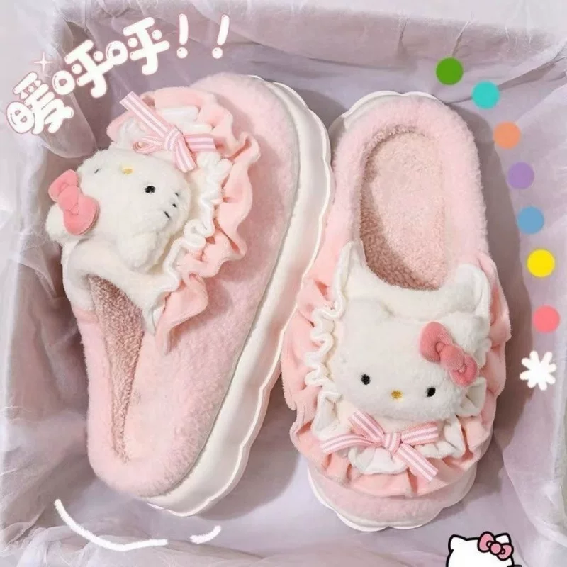 Тапочки (Hello kitty) зимние тёплые для студентов, размеры 36–41, с персонажами