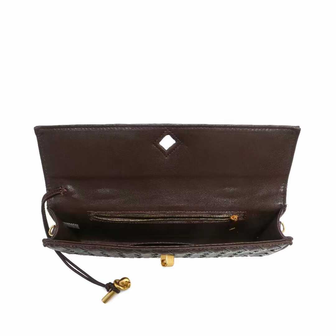 Túi clutch da bò dệt thủ công phong cách Pháp đeo chéo một bên vai — Cà phê, Trắng be, Xám nhạt, Xanh cỏ chi tiết 20