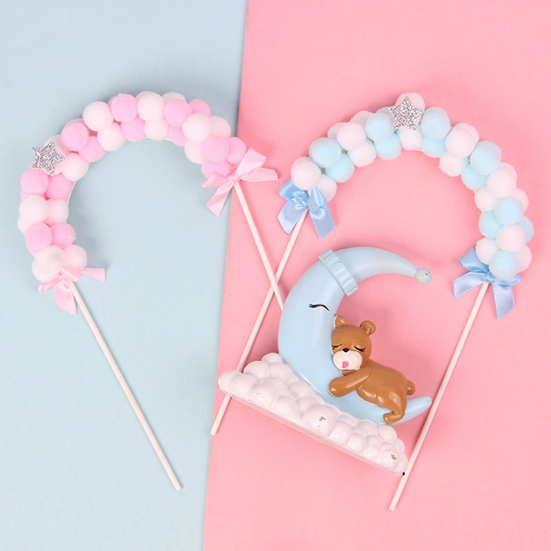 Net Red Birthday Cake Decoration Princess Cloud Star Ball Ball Arch Plug -in Plug -in
