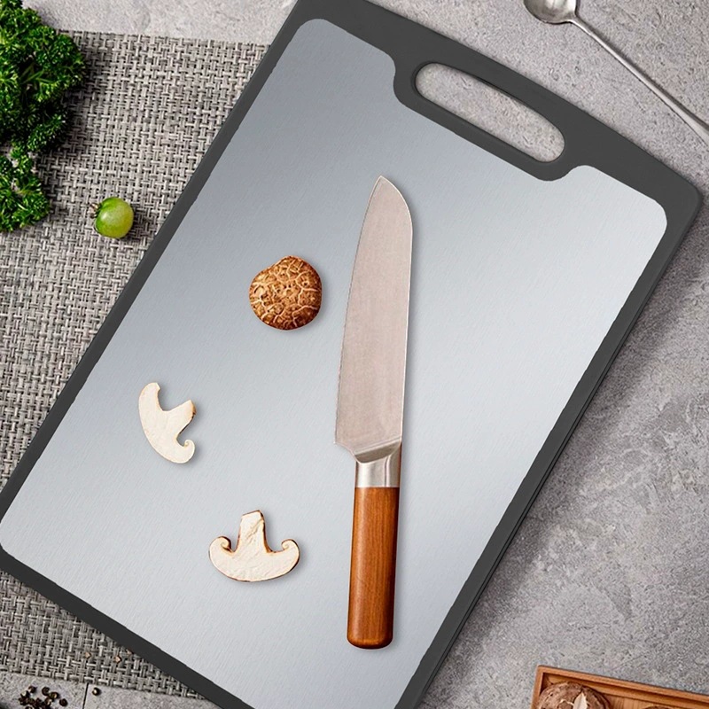 Tabla de cortar de titanio puro para cocina, tabla de cortar de madera de ébano de doble cara, tabla de cortar de madera maciza antibacteriana, tabla de cortar de doble cara engrosada, venta directa de fábrica