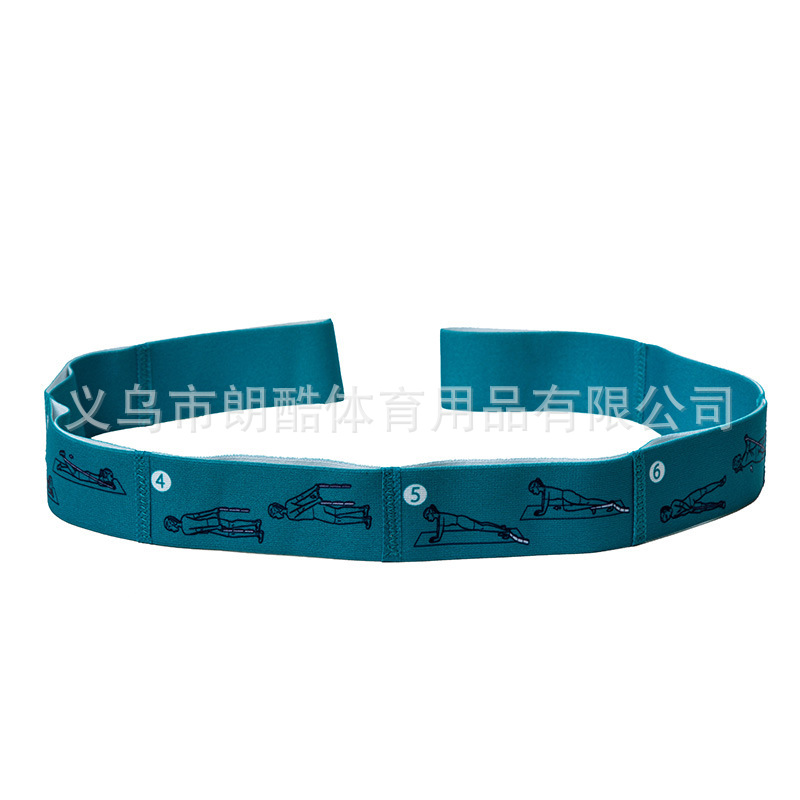 Patrón de 8 segmentos de yoga digital estiramiento cinturón de alta elasticidad multi-yoga cinturón de estiramiento auxiliar de danza cinturón de estiramiento auxiliar