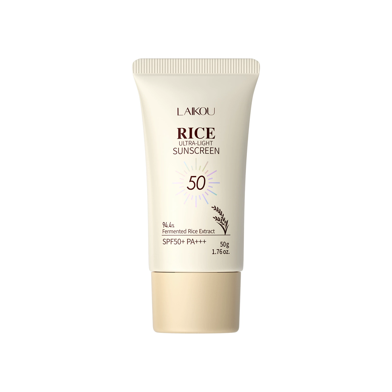 Солнцезащитный крем (LAIKOU) Rice Ultra-Light SPF50+ PA+++ 50 г, увлажняющий, не жирный