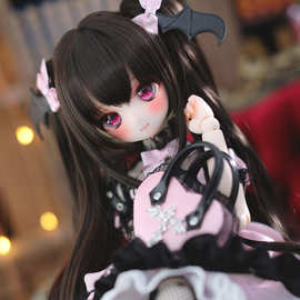 广州番禺bjd假发工厂双马尾3分头套牛奶软丝三四六分高温丝假发