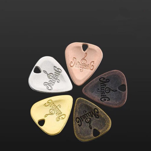 Metal pick, electric guitar pick, acoustic guitar pick, personalized metal necklace, folk guitar pick