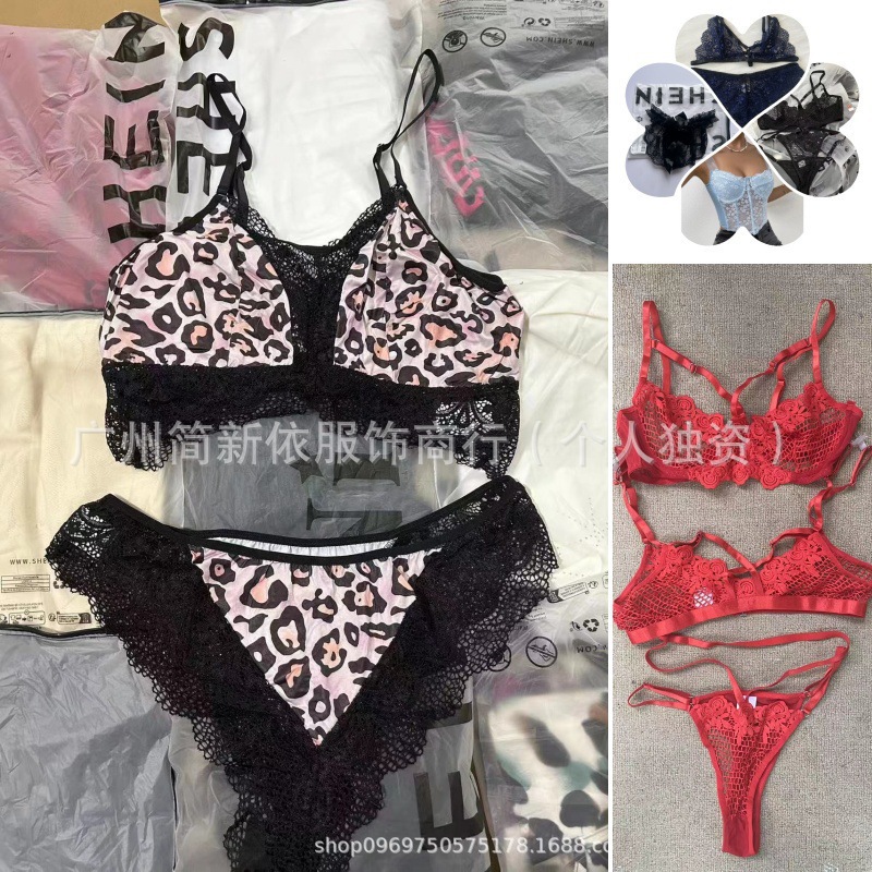 SHEIN estilo americano retro leopardo estampado de hielo sin marcas pantalones íntimas de encaje transpirables de cintura baja damas cola lotes