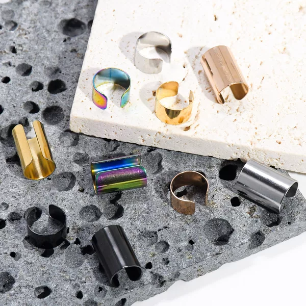 Korean Style Fashionable Stainless Steel Non-Pierced Ear Clip U-Shaped Flat Spring Earrings Titanium Steel Double-Sided Ear Buckle Earrings Wholesale