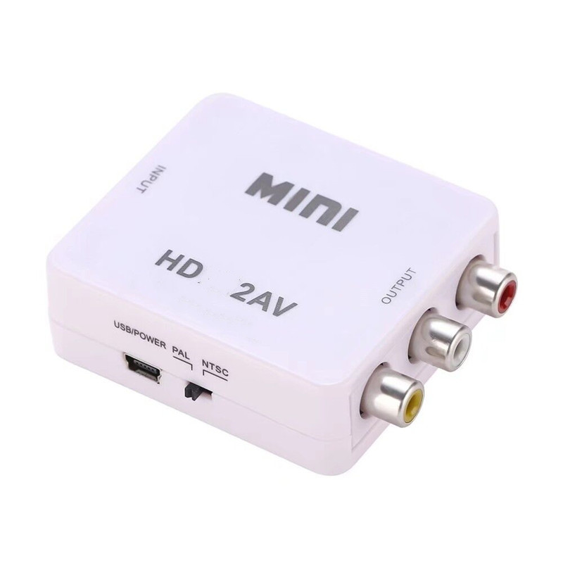 HD to AV Converter MINI HD2av Converter HD Interface to CVBS 3RCA Adapter