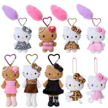 日系可爱豹纹长腿名媛风kt毛毛尾巴kt侧身kt毛绒玩具挂饰萌礼物萌