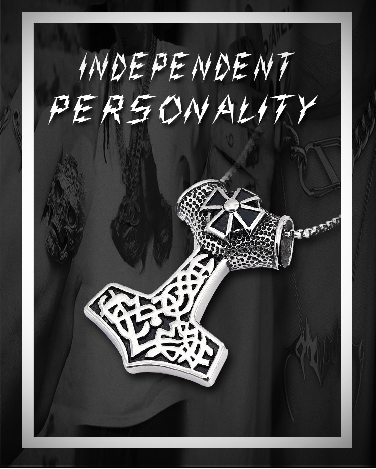 Ensemble de colliers en acier et titane, pendentif en croix de hache de pirate Viking en acier inoxydable, diffusion en direct_voghion.com