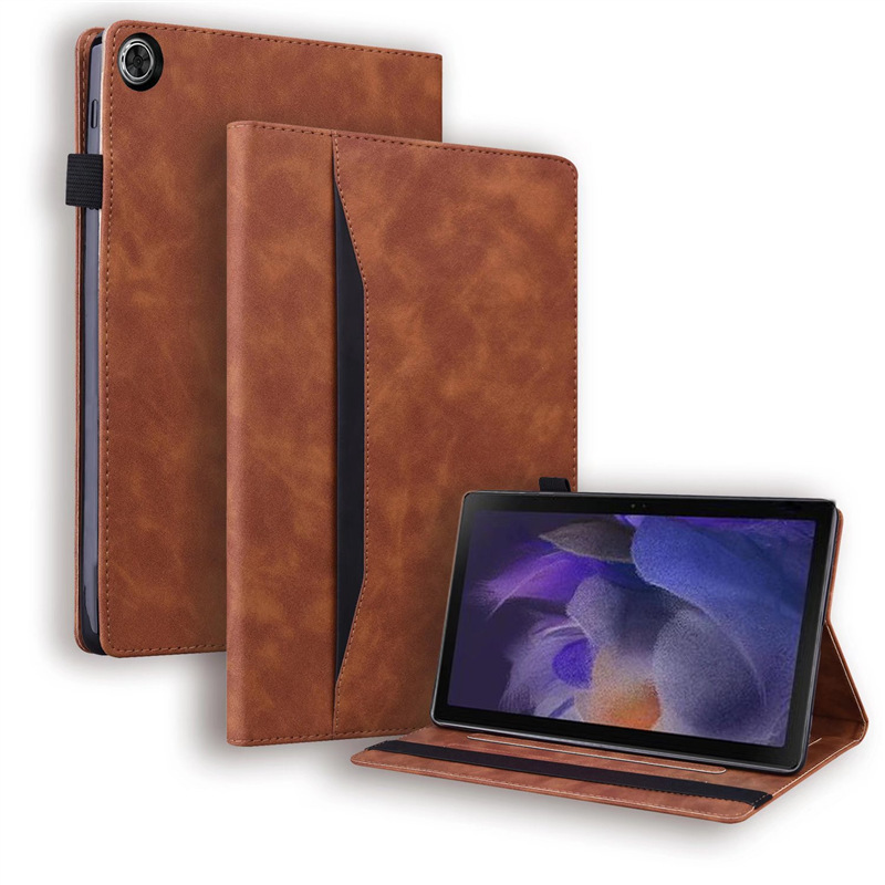 Suitable for Samsung Tab A8 2021 10.5 inch flat panel protective case embossed solid color frosted bracket leather case