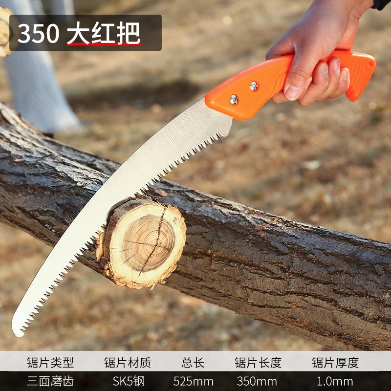 Sierra curva con mango de madera, sierra de mano, tala, sierra de cintura, herramienta de carpintería, manija curva, 350mm, sierra de poda de jardín con vaina, electroforesis image 8