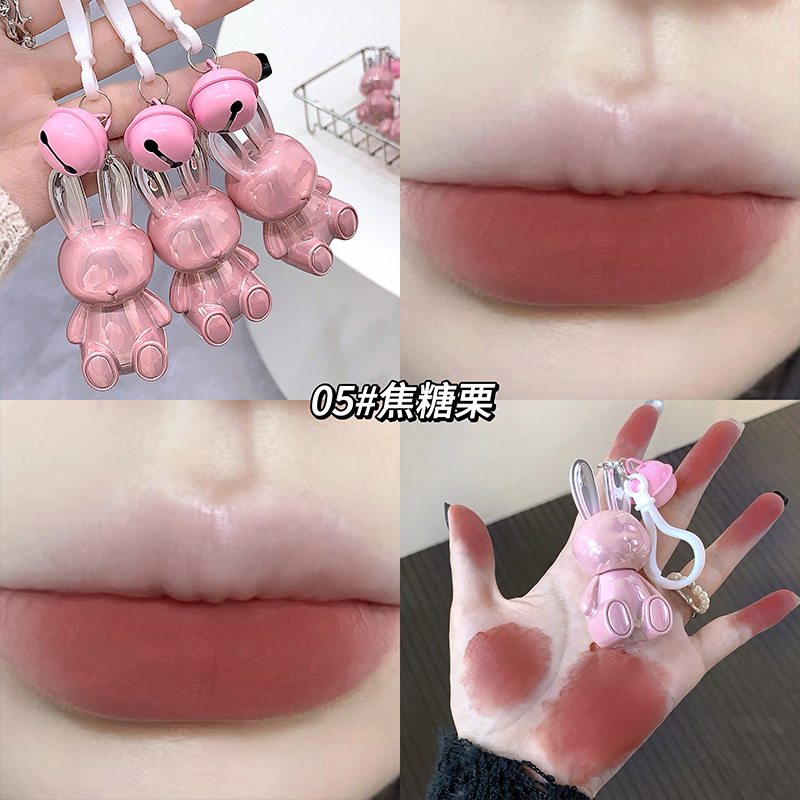 Gege bear polvo, crema labial de niebla, brillo mate, colgante, lápiz labial, esmalte labial, maquillaje