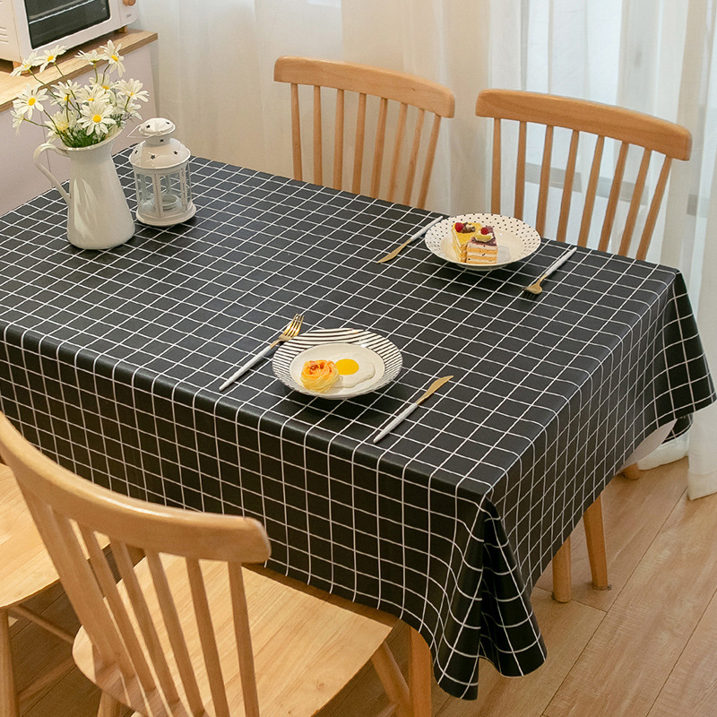 Topa de comedor de PVC sin lavado a prueba de agua a prueba de aceite mesas de té rectangulares esteras de escritorio de estudiantes gabinete de televisión tela de escritorio