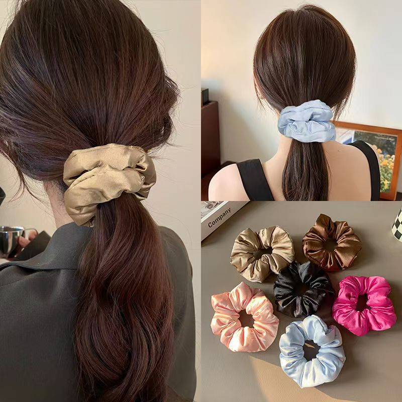 髪を結ぶ枕、睡眠用ヘアバンド、女性用高級ネットセレブ同風無地ヘアロープ、フレンチレトロ大型ヘアアクセサリー|undefined