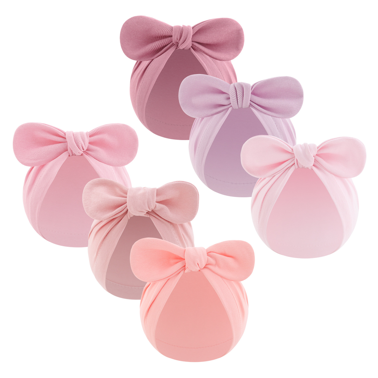 106059819@qq.com Baby Indian Spring Autumn, Knotted Solid Color For Boys And Girls, Newborn Bowknot Rabbit Ear Pullover Hat_voghion.com
