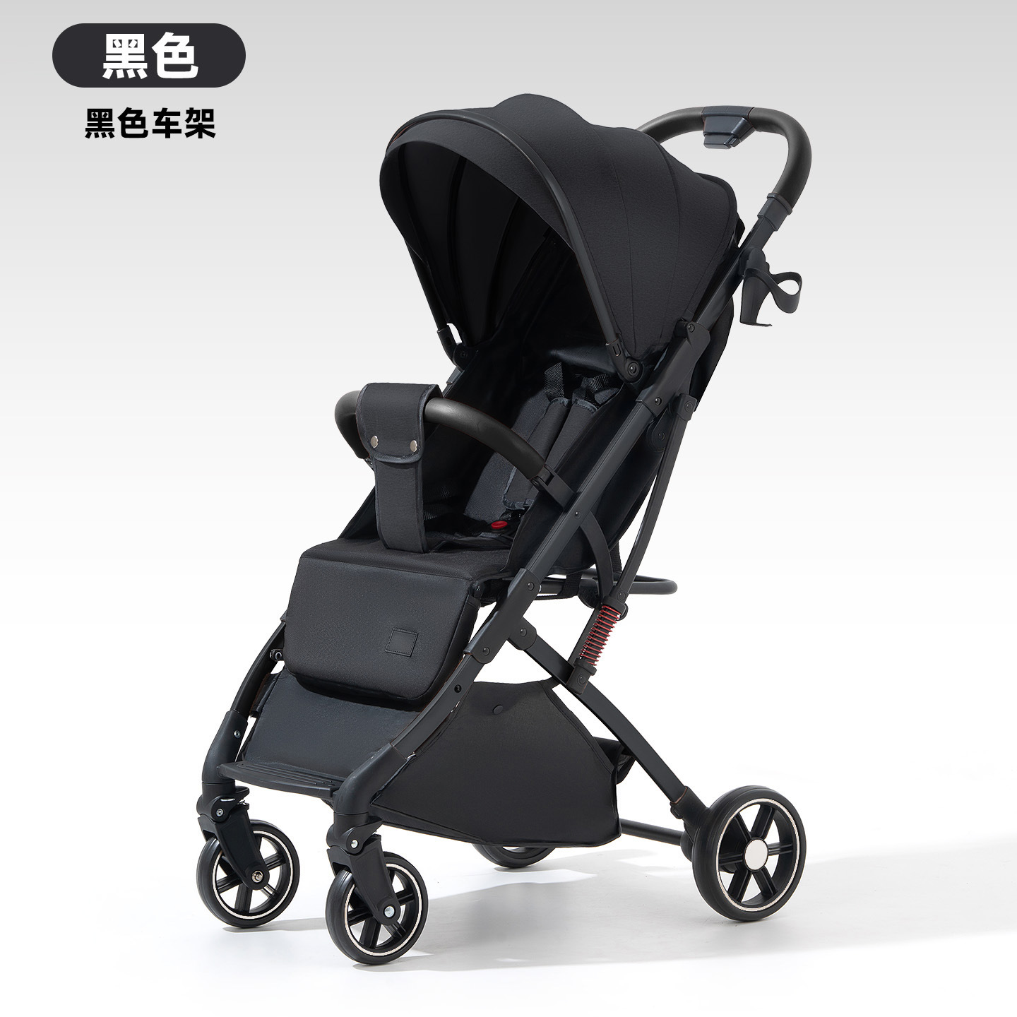 Carrinos personalizados de cuatro ruedas para bebés se pueden sentar y acostar con un botón plegable Baby BB Carrinos de mano ligeros amortiguadores con frenos de barra de tracción