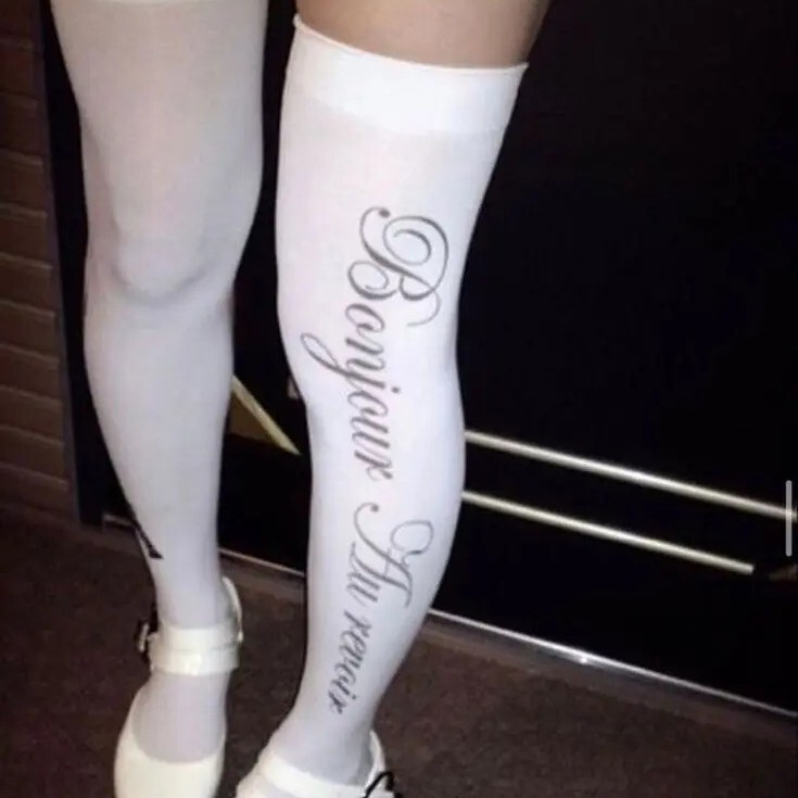 セクシーストッキング プリントソックス レディース スイートクール系 和風ミッドカーフソックス オーバーニーソックス 四季 JKソックス 薄手|undefined