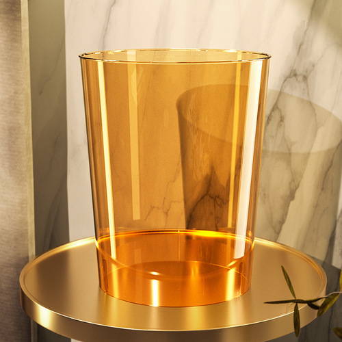 Transparent trash can large plastic household classification toilet bathroom living room light luxury bedroom office wake-up flower bucket