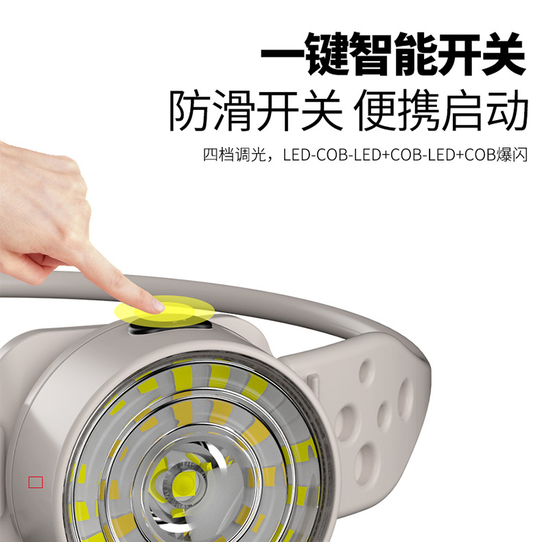 Multi-fuente de luz ajustable Faro de silicona fuerte iluminación de luz recargable faro ultraligero portátil pesca noche corriendo faro