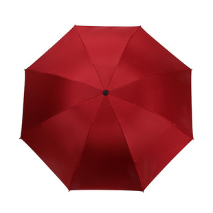 Three-fold hand-open advertising umbrella folding easy to carry 8-bone black rubber sunscreen umbrella