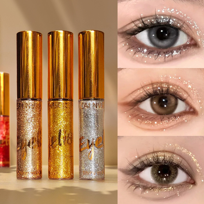 Shiny Eyeliner Shiny Eye Makeup Sequins Shining Liquid Eye Shadow Cowherd Stage Makeup Super Flash silver Pearlescent