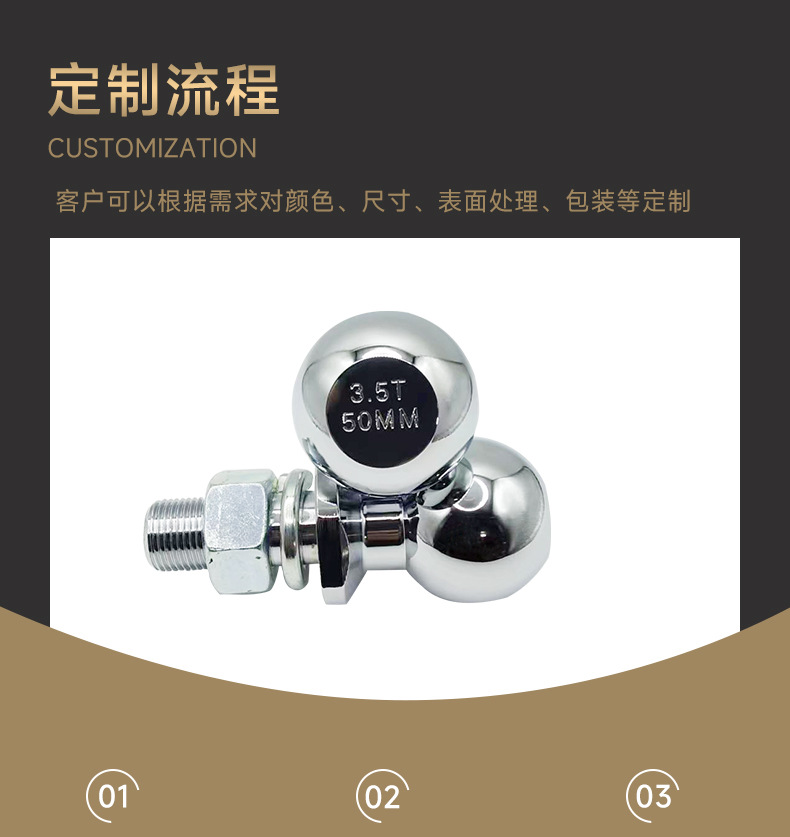 Amazon's Best-Selling Trailer Arm Ball Joint 3.5t Universal Off-Road Vehicle Modification Accessory Connection Towing Hitch Ball 50mm