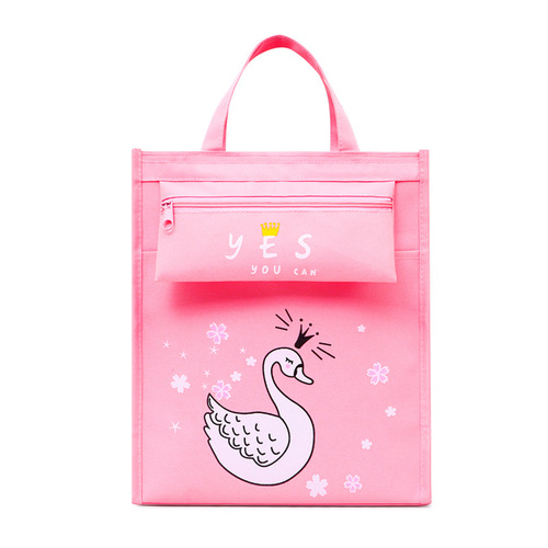 Primary school student book bag canvas waterproof hand bag book storage remedial bag 1-6-9 grade large capacity tote bag