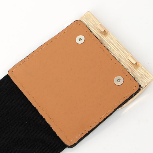 European and American square women's belt girdle alloy wide belt waist belt leather style women's clothing accessories