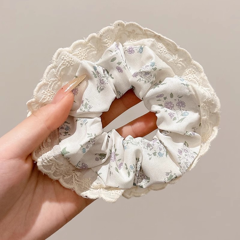 El encaje francés doble anillo de cabello de intestino grueso femenino de alta calidad cuerda de cabello de pelo de ballet dulce Meisen tocado de cabello