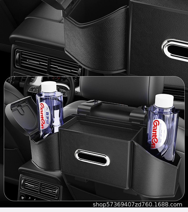 Multifunctional Car Seat Back Storage Box, Tissue Box, Storage Box, Car Seat Backrest Storage Box, Water Cup Holder