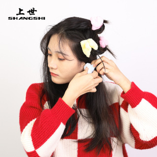 Coral fleece hair curl three color sleep curly hair plush hair curl no heat curling stick lazy hair curling stick hairdressing tools