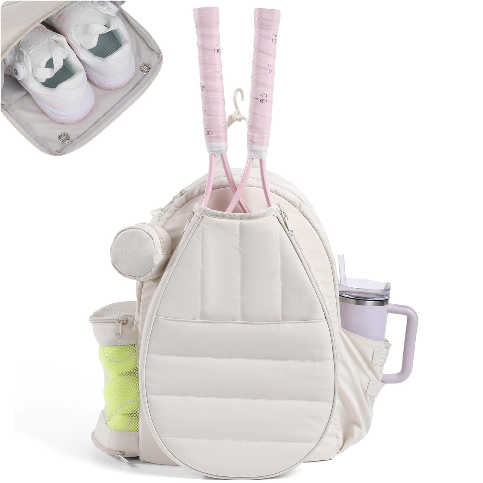 Amazon's best-selling tennis and badminton racket sports backpack with separate shoe compartment, quilted double-shoulder bag, exclusive to Amazon