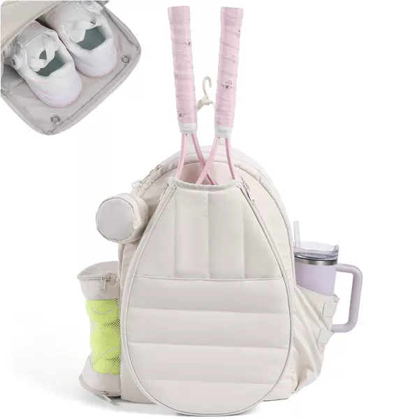 Amazon's best-selling tennis and badminton racket sports backpack with separate shoe compartment, quilted double-shoulder bag, exclusive to Amazon