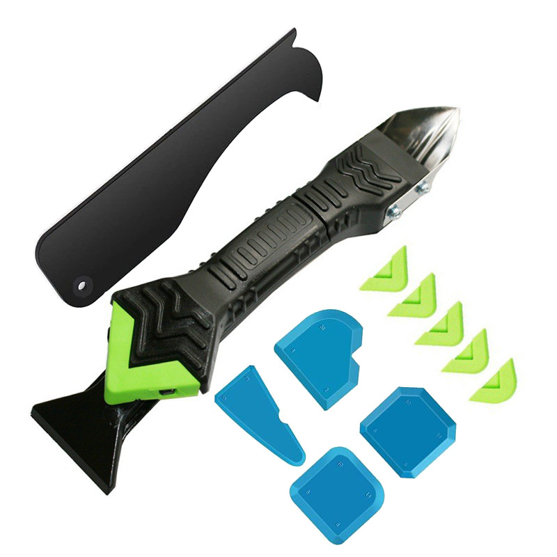 Multi-función pegamento pala 3-en-1 silicona pegamento raspador ángulo belleza costura pala cuchillo eliminación de pegamento cuchillo interior esquina pegamento raspador de goma