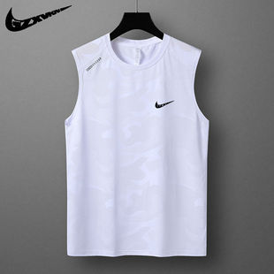 Summer Men's Running Sleeveless Waistcoat Leisure Sports All-match Ice Silk Sports Thin Vest Trendy Undershirt for Teenagers