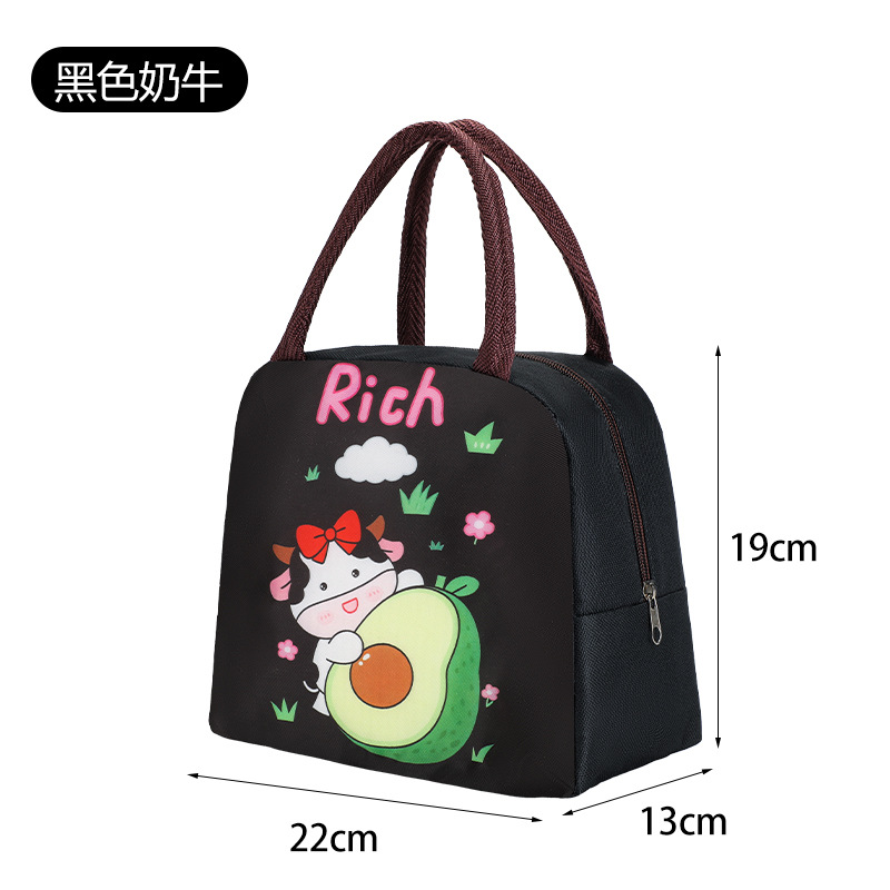 Bolsa para lonchera con aislamiento de papel de aluminio, bolsa de mano con dibujos animados, bolsa de almuerzo para el trabajo de estudiantes, bolsa de almuerzo con aislamiento para niños, bolsa bento.