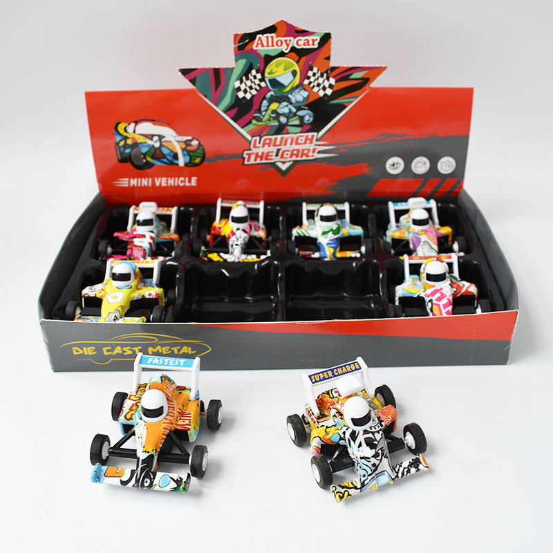 815D Mini Graffiti Alloy Formula Racing Kart Model Hand Pocket Gashapon Car Car Ornaments
