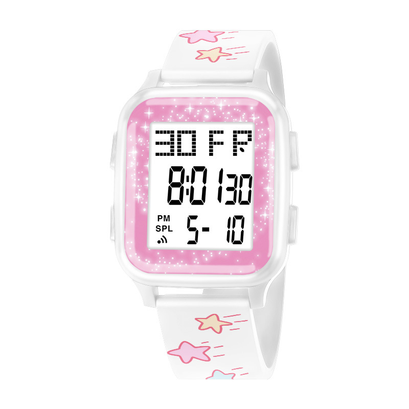 Reloj electrónico cuadrado de alarma luminosa multifunción Popular en línea popular estudiante de dibujos animados lindo reloj electrónico de sincronización