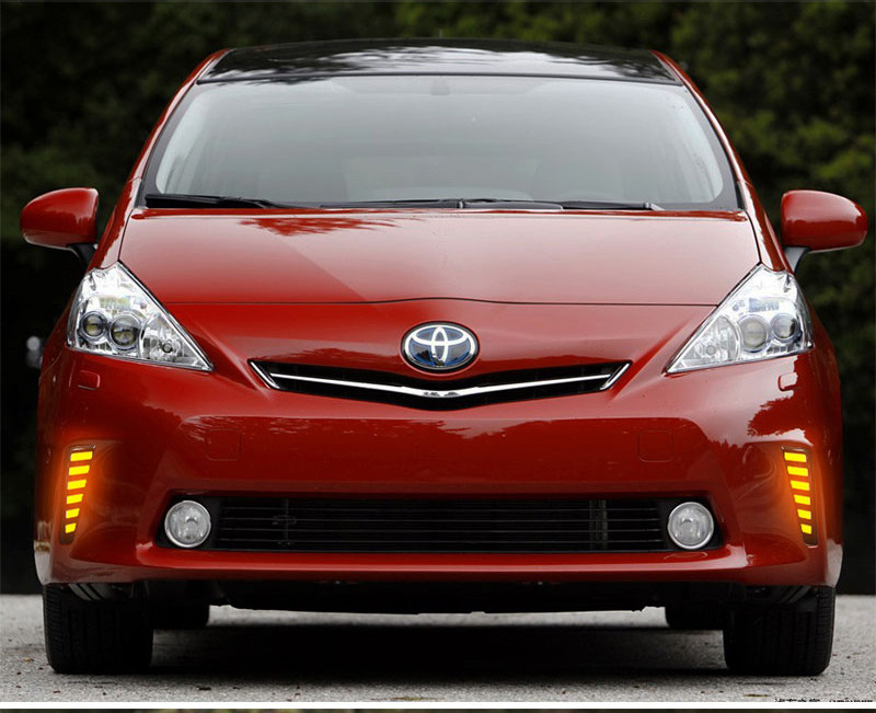 Suitable for 11-13 Models of Toyota Prius Front Fog Lights Modified to Led Daytime Running Lights Prius+Drl Dedicated Front Bumper Lights