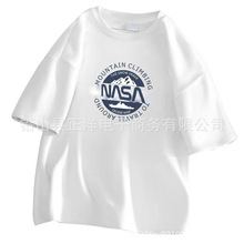 新款NASA聯名男女情侶上衣潮流寬松休閑短袖春夏季T恤圓領帥氣ing