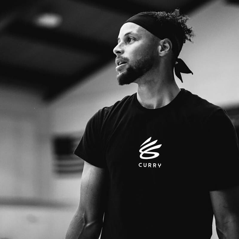 Warriors Curry style Warriors sports short-sleeve t-shirt for men, curry logo, pure cotton basketball training shirt, half-sleeve 12