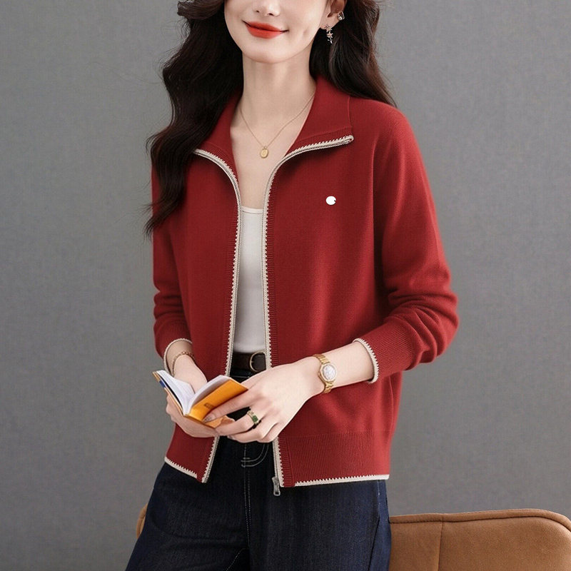 Lapel Zipper Knit Cardigan for Women, Spring 2026 New Style, High-End and Stylish Outerwear Knit Cardigan for Women Lapel Zipper Knit Cardigan for Women, Spring 2026 New Style, High-End and Stylish Outerwear Knit Cardigan for Women