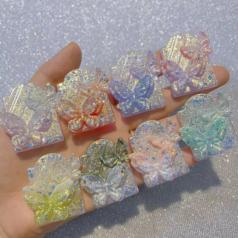 【爆闪蝴蝶卡牌】40×36mm手工DIY饰品手机壳镜子发饰树脂|undefined