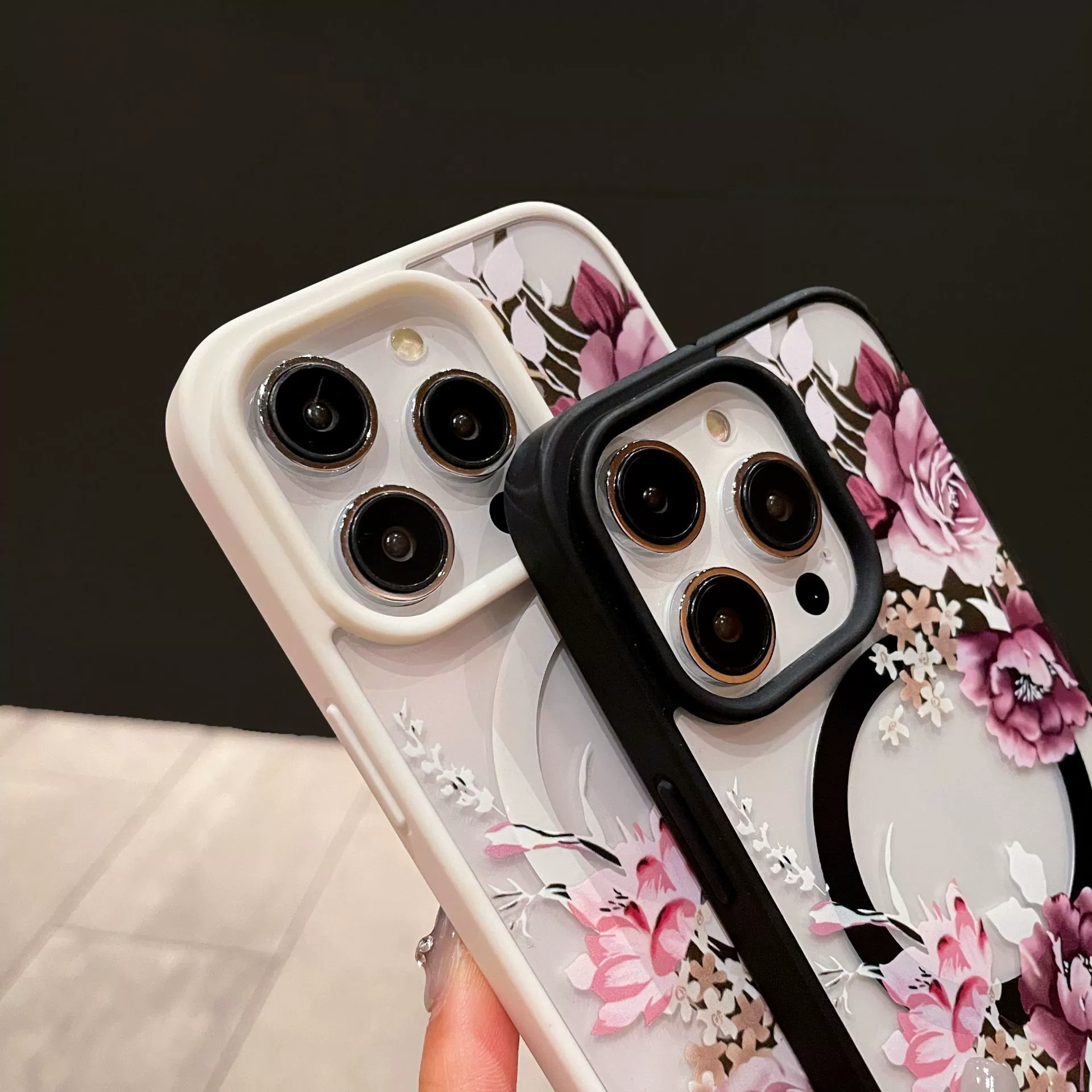 (Переходная торговля), яблоко, акриловый чехол для телефона, iPhone15 Pro, цветочный, 2 в 1
