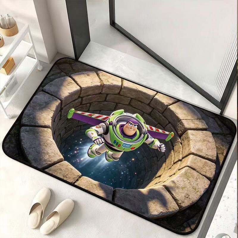 Transfronterizo 3D visual tarjeta de esterilla antideslizante esterilla de baño ventilada esterilla de suelo de inodoro de absorción de agua puerta de entrada esterilla de suelo de barro de algas image 19