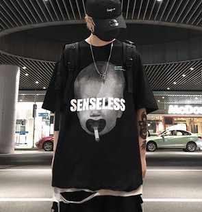 Men's T-shirt processing and production Dongguan garment factory processing and production of Tide brand Cotton T-shirt loose large size T-shirt processing