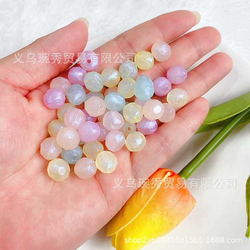 Perlas acrílicas con diseño estrella y sirena, accesorios DIY para pulseras